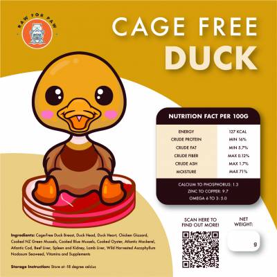 Raw Food for Adult Dog - Cage-Free Duck