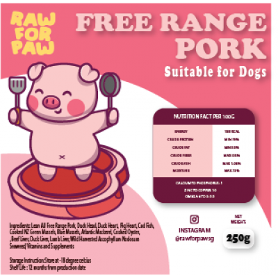 Raw Food for Adult Dog - Free Range Pork