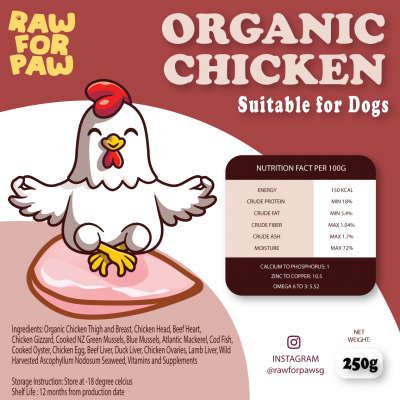 Raw Food for Adult Dog - Organic Chicken
