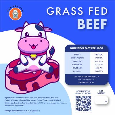 Raw Food for Adult Cat - Grass Fed Beef