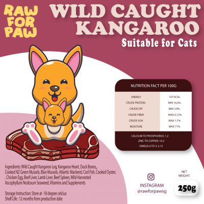 Raw Food for Adult Cat - Wild Caught Kangaroo