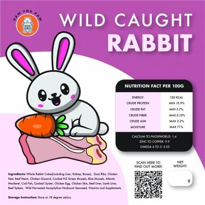 Raw Food for Adult Dog - Wild Caught Rabbit