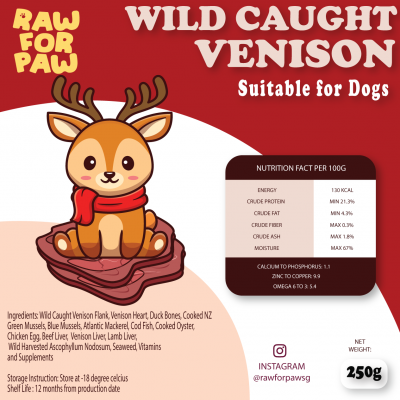 Raw Food for Adult Dog - Wild Caught Venison