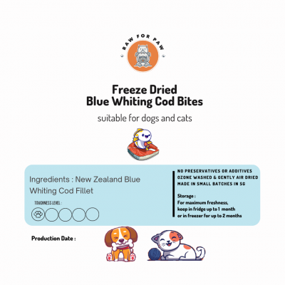 Freeze Dried Blue Whiting Cod Bites